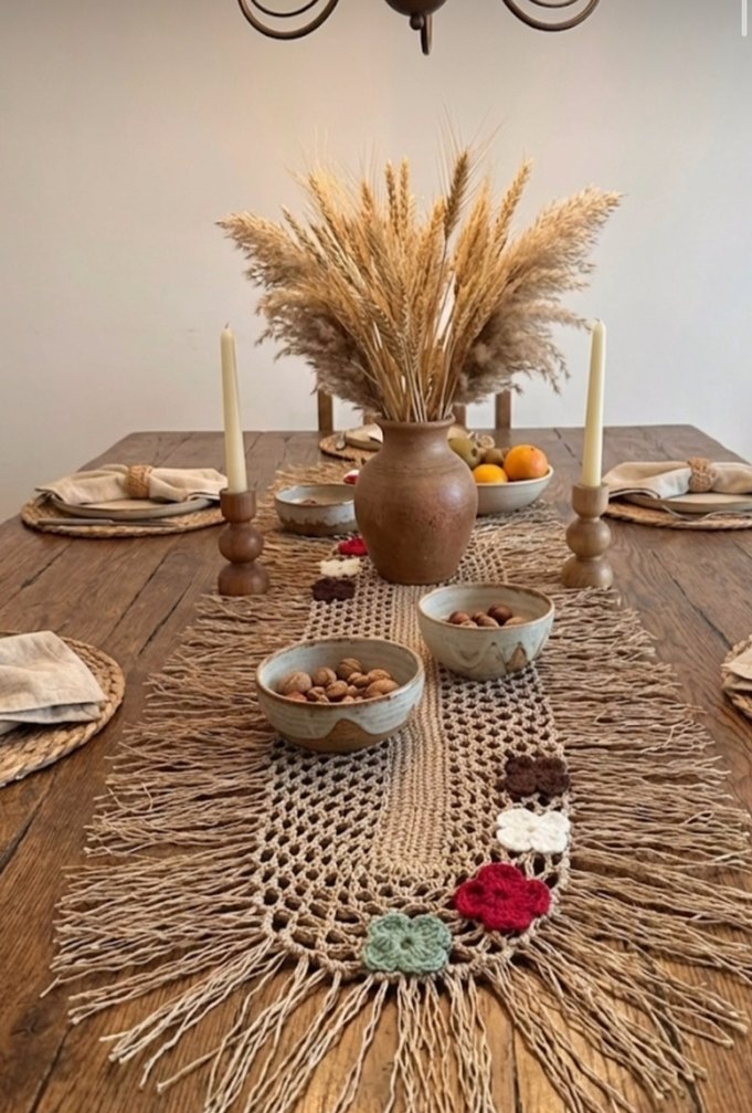 Melsu Tasarım Bohem Çiçekli Runner - Görsel 2