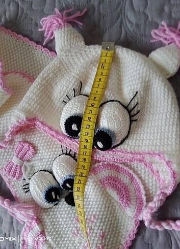 1-2 Yaş, 19 cm Beden beyaz Renk Atkı bere