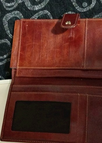 Bordo Parlak Deri erkek Cüzdanı Matras - Görsel 2