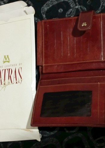 Bordo Parlak Deri erkek Cüzdanı Matras - Görsel 3