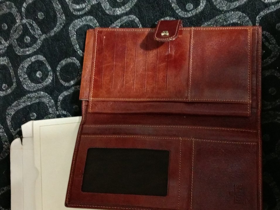 Bordo Parlak Deri erkek Cüzdanı Matras - Görsel 2