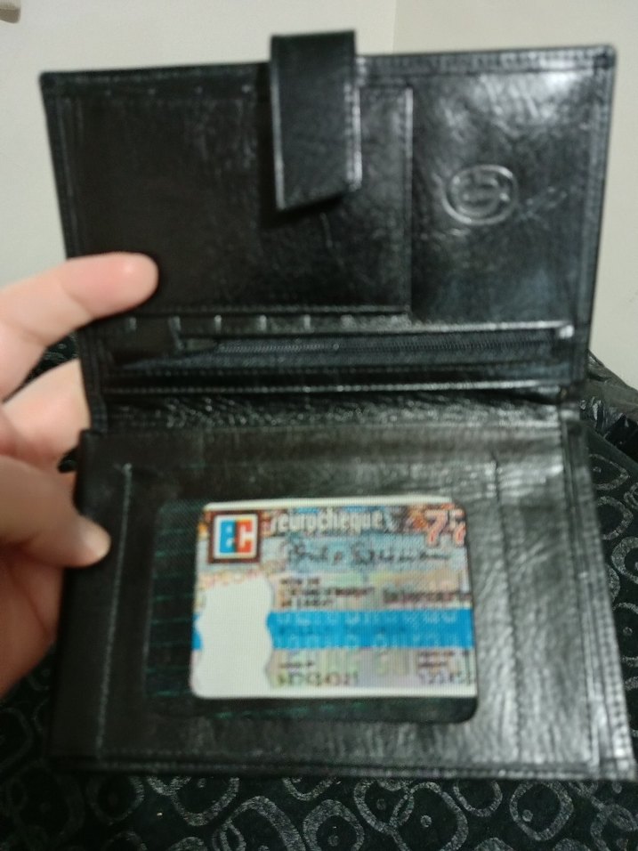 Siyah Parlak Deri erkek Cüzdan - Görsel 2