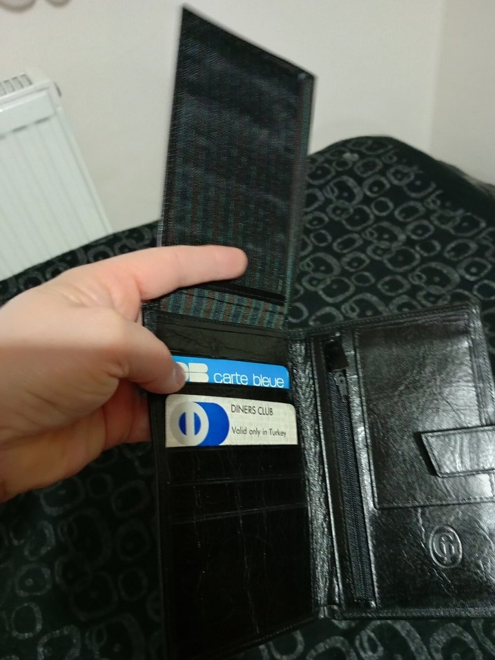 Siyah Parlak Deri erkek Cüzdan - Görsel 3