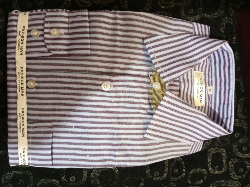 Erkek Çok Renkli Çizgili Uzun Kollu Gömlek takke tespih - Görsel 2