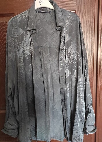 l Beden Saten oversize gömlek tunik