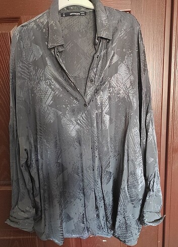 Saten oversize gömlek tunik