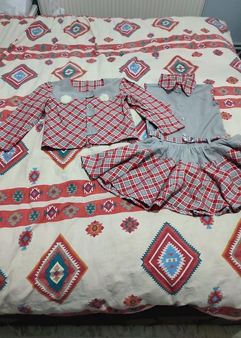 Kız Çocuk Gri Kareli Fırfırlı Elbise - Görsel 6