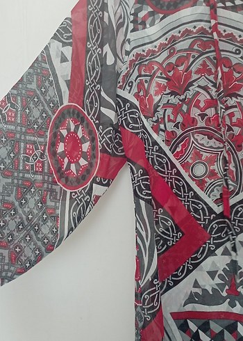 Bohem Kırmızı Desenli pareo - Görsel 2