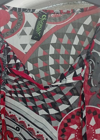 Bohem Kırmızı Desenli pareo - Görsel 3