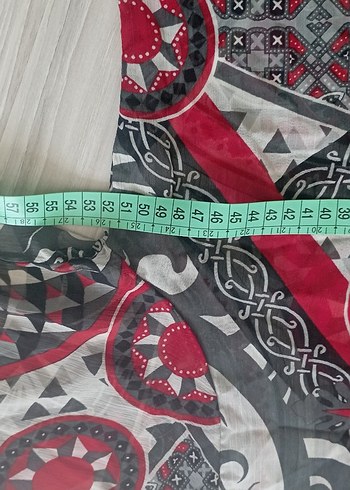 Bohem Kırmızı Desenli pareo - Görsel 6