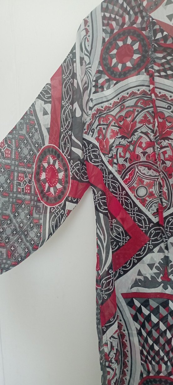 Bohem Kırmızı Desenli pareo - Görsel 2