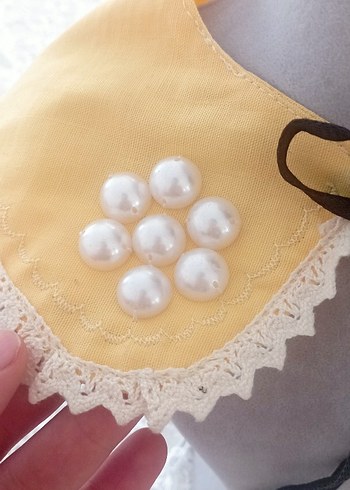 Sarı Dantel Yakalı Kız yaka - Görsel 3