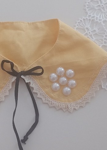 Sarı Dantel Yakalı Kız yaka - Görsel 6