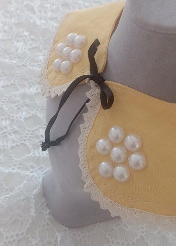 Sarı Dantel Yakalı Kız yaka - Görsel 4