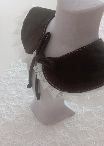 Kızlar için Siyah Dantelli seyyar yaka - Görsel 2