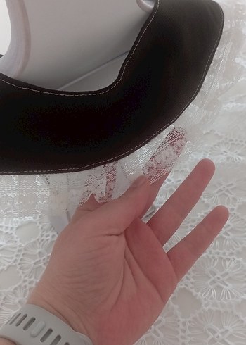 Kızlar için Siyah Dantelli seyyar yaka - Görsel 4