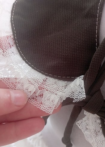 Kızlar için Siyah Dantelli seyyar yaka - Görsel 3