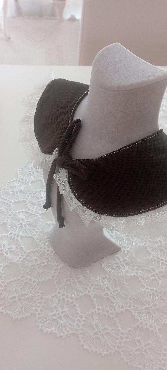 Kızlar için Siyah Dantelli seyyar yaka - Görsel 2