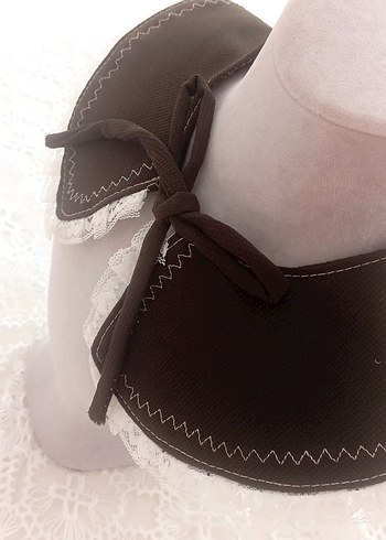 Kızlar için Siyah Dantel Detaylı Gotik Deri Bolero - Görsel 4