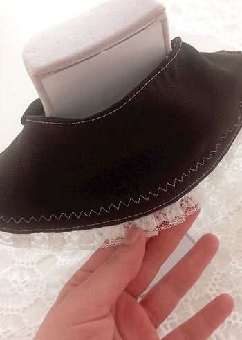 Kızlar için Siyah Dantel Detaylı Gotik Deri Bolero - Görsel 5