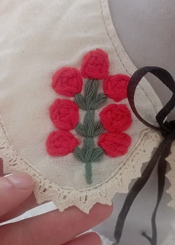 Nakışlı Dantel Yaka Beyaz Bolero - Görsel 3