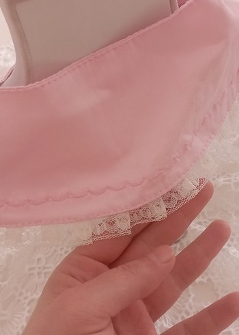 Dantel Detaylı Pembe Kız yaka - Görsel 5