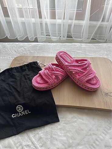 Chanel replika hasır terlik