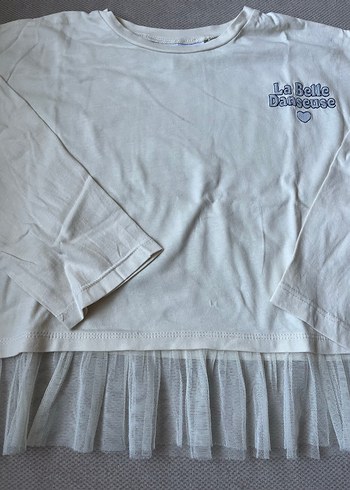 Acik Sari Kiz Cocuk Uzun Kollu Tişört - Görsel 2