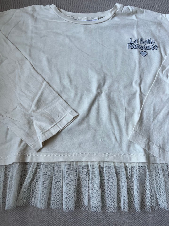 Acik Sari Kiz Cocuk Uzun Kollu Tişört - Görsel 2