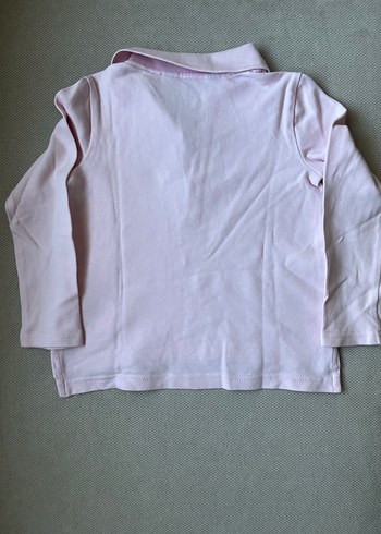 Kiz Çocuk Pembe Uzun Kollu Polo Tişört - Görsel 4