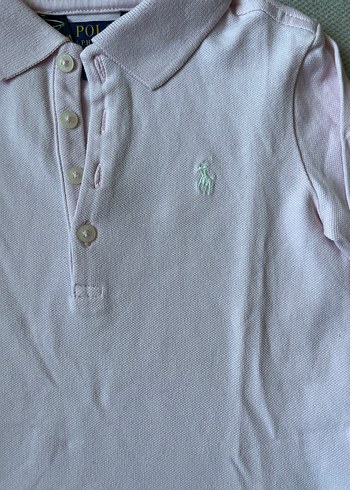 Kiz Çocuk Pembe Uzun Kollu Polo Tişört - Görsel 2