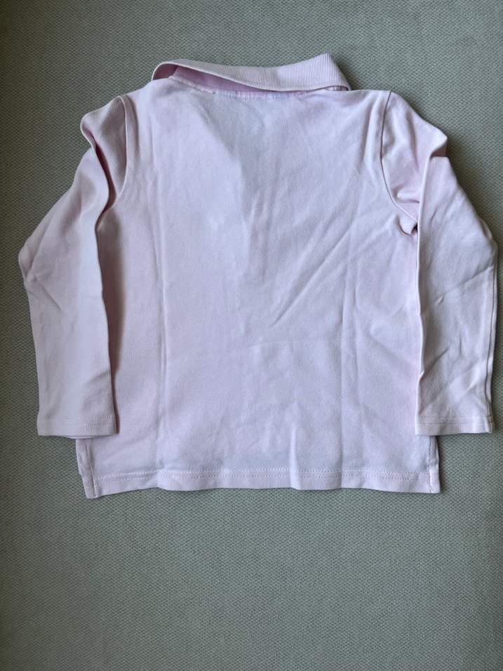 Kiz Çocuk Pembe Uzun Kollu Polo Tişört - Görsel 4