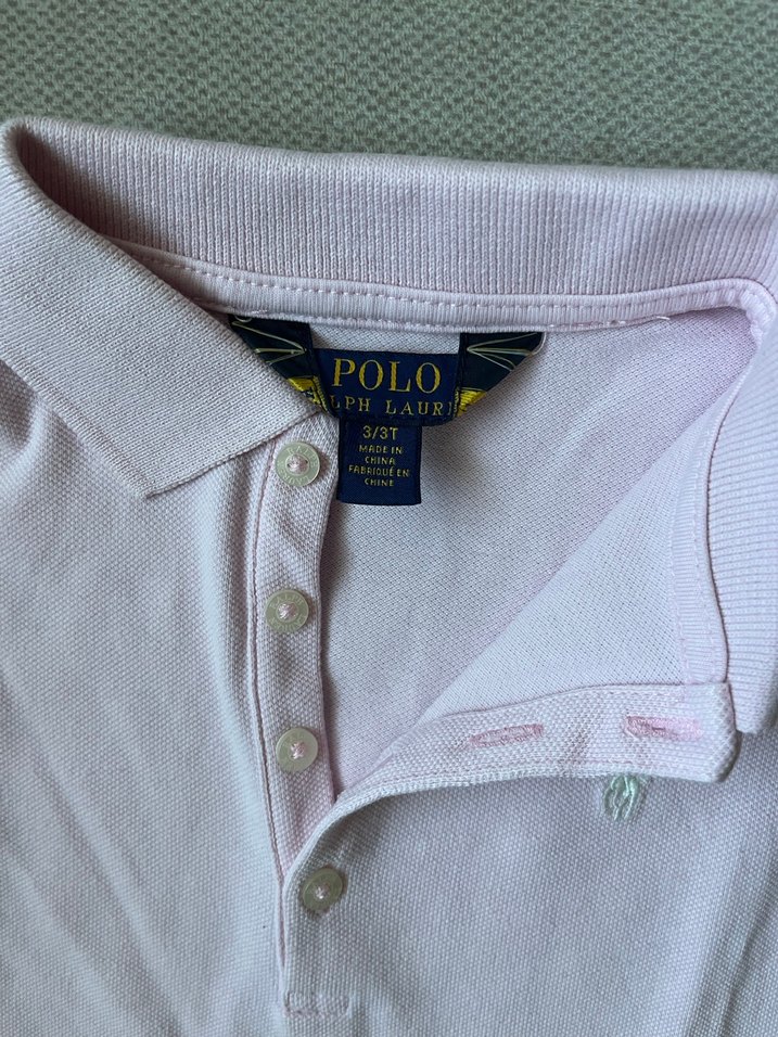 Kiz Çocuk Pembe Uzun Kollu Polo Tişört - Görsel 3