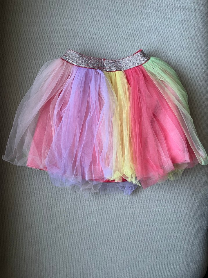 Çok Renkli Büzgülü Kız Çocuk Etek - Görsel 4