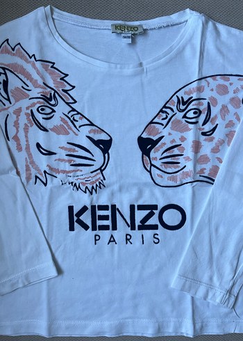 Kenzo Paris Baskılı Beyaz Uzun Kollu Unisex Tişört - Görsel 3