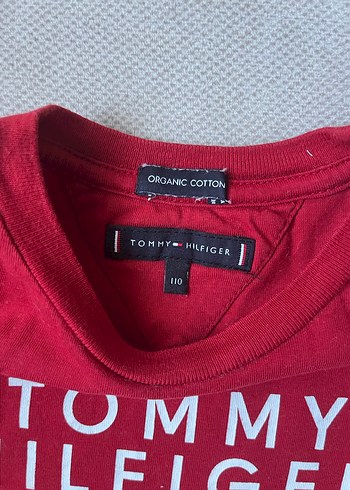 Unisex Kırmızı Uzun Kollu Tommy Hilfiger Tişört - Görsel 3
