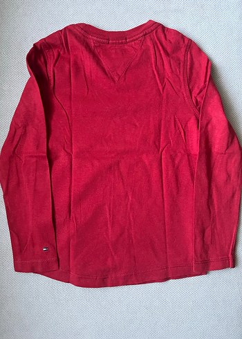 Unisex Kırmızı Uzun Kollu Tommy Hilfiger Tişört - Görsel 5