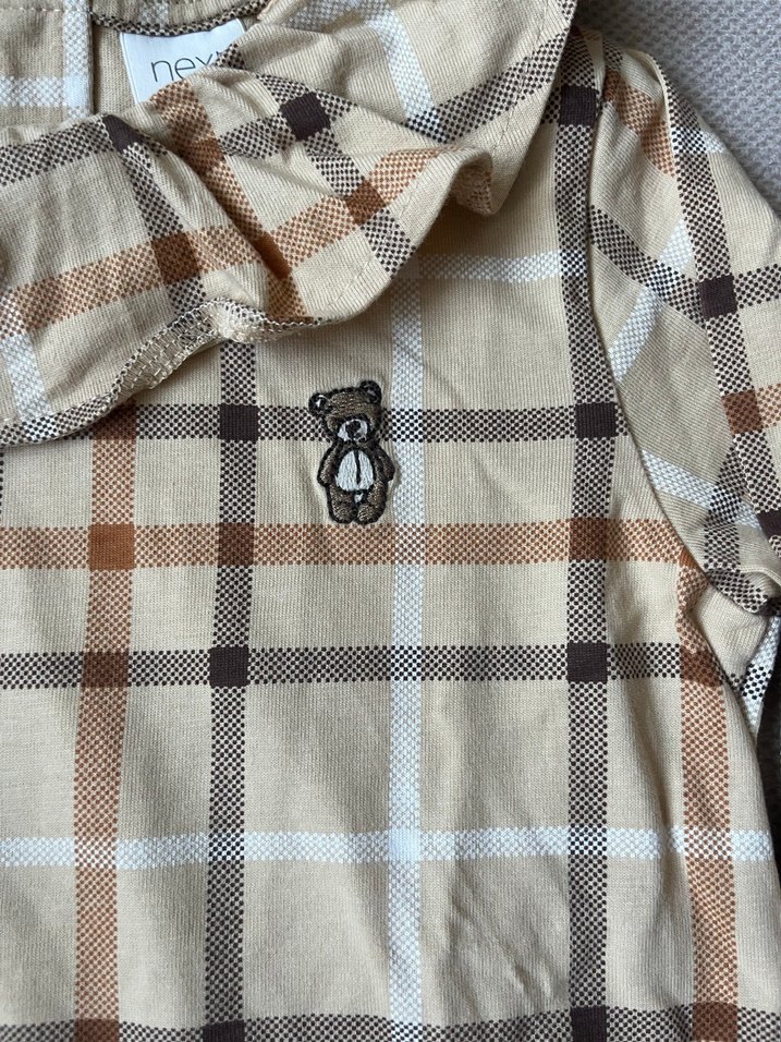 Kız Çocuk Bej Kareli Uzun Kollu Gömlek - Görsel 2