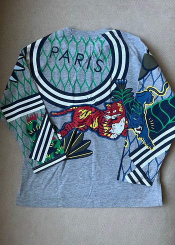 Kenzo Unisex Cocuk  Gri Desenli Uzun Kollu Tişört - Görsel 4