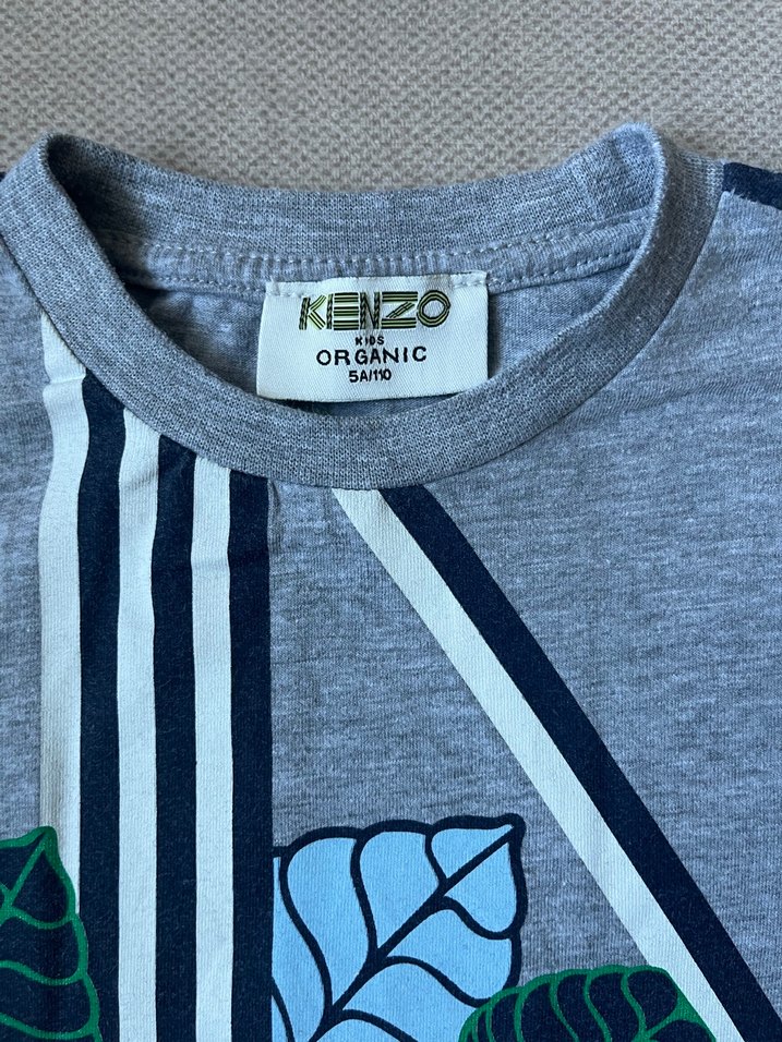 Kenzo Unisex Cocuk  Gri Desenli Uzun Kollu Tişört - Görsel 3