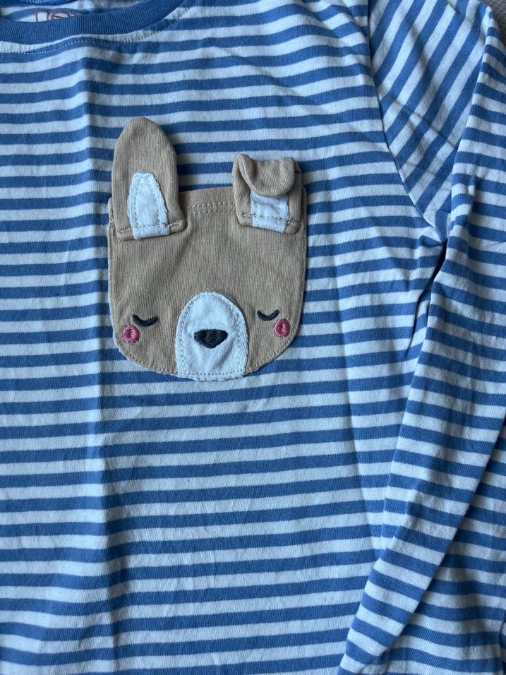 Çizgili Unisex Sweatshirt, Uzun Kollu, Düğmeli - Görsel 2