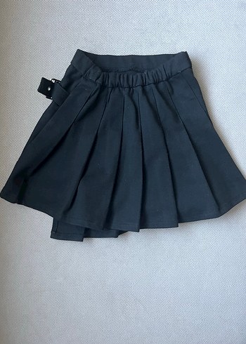 Kiz Cocuk Siyah Pilili Midi Mini Etek - Görsel 4