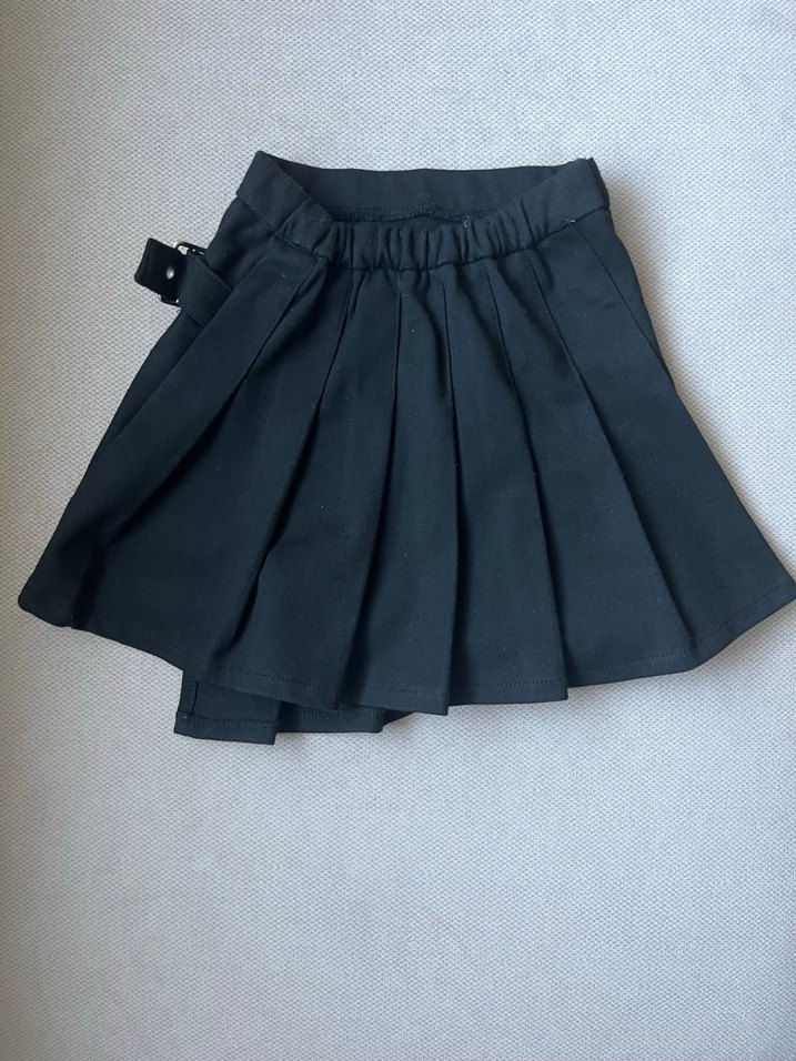 Kiz Cocuk Siyah Pilili Midi Mini Etek - Görsel 4