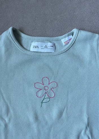 Uzun Kollu Mavi Kız Çocuk Tişörtü - Görsel 2