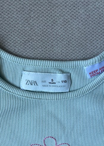 Uzun Kollu Mavi Kız Çocuk Tişörtü - Görsel 3