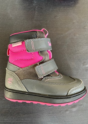 Kız Çocuk Gri-Pembe Timberland Botlar - Görsel 6