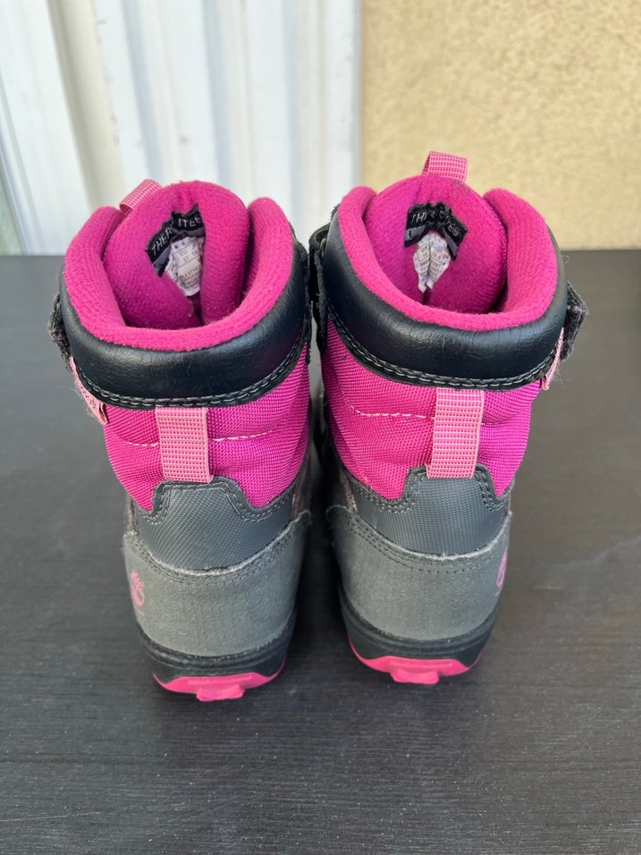 Kız Çocuk Gri-Pembe Timberland Botlar - Görsel 3