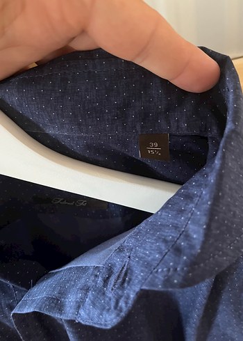 Vakko Vakko Lacivert Erkek Denim Gömlek, Düğmeli, Regular Fit