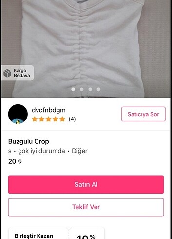 s Beden crop top