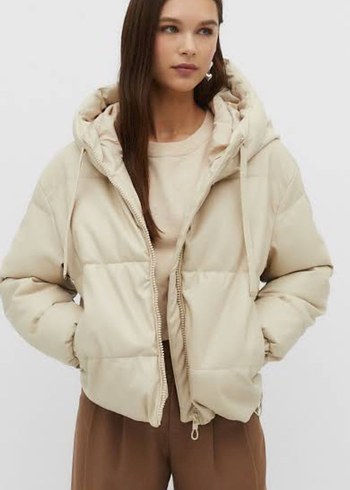 Stradivarius Bej Şişme Kadın Kışlık Ceket